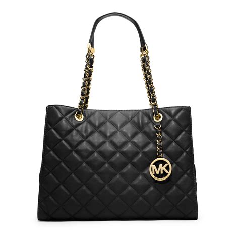 michael kors saylor large leather tote|Michael Kors black quilted handbags.